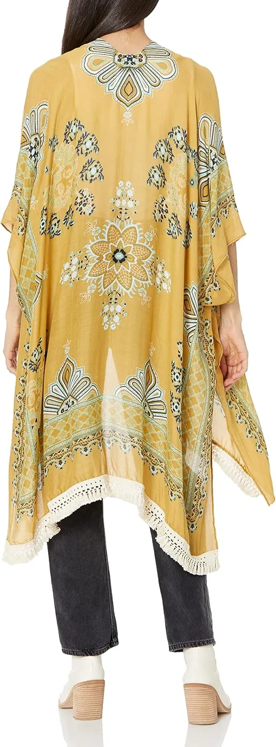 Angie Women's Burnout Velvet Kimono