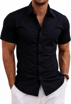 Beninos Men's Short Sleeve Dress Shirt
