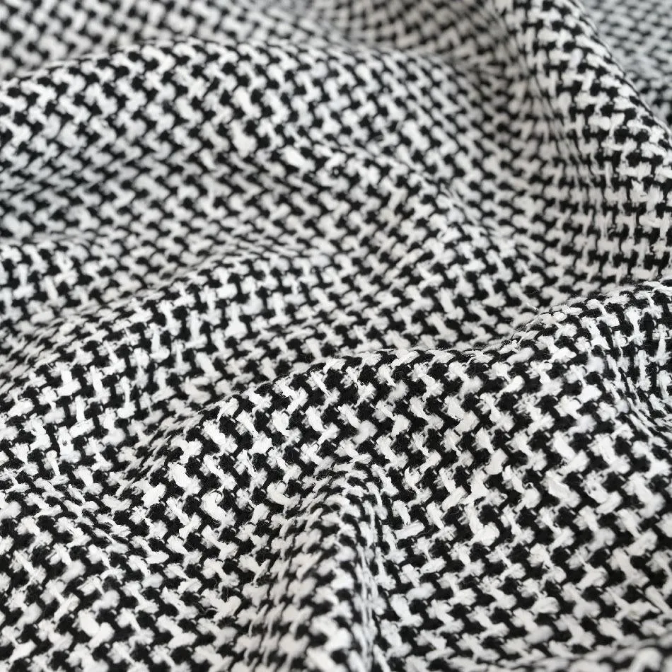 Black White Tweed Fabric 4054