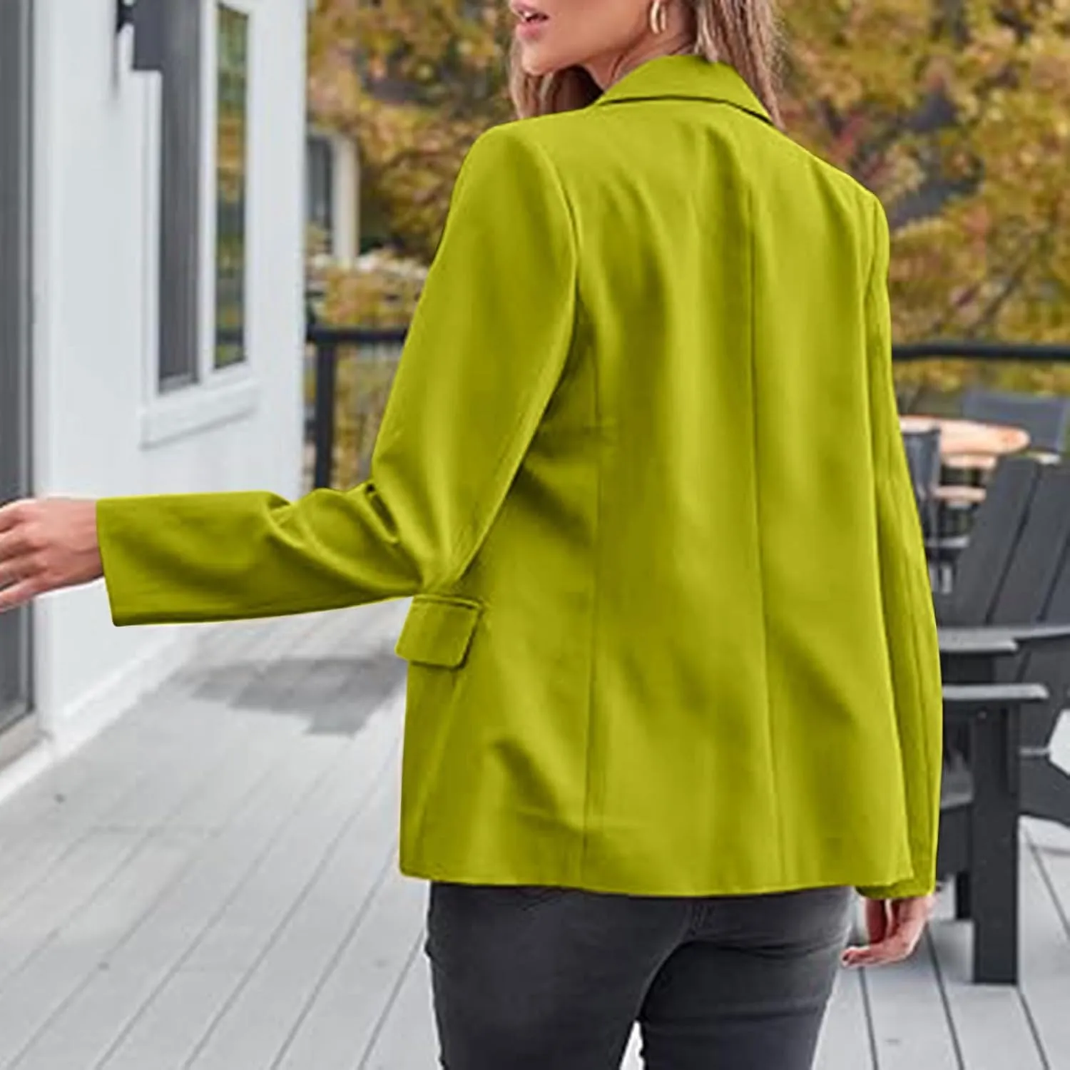 Blazers for Women Business Button Down Long Sleeve Fall Jackets for Women 2024 Dressy Fall Clothes for Women 2024