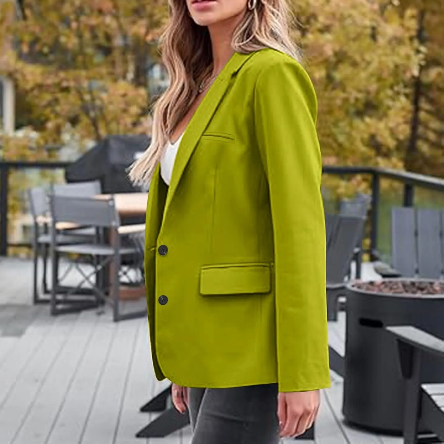 Blazers for Women Business Button Down Long Sleeve Fall Jackets for Women 2024 Dressy Fall Clothes for Women 2024