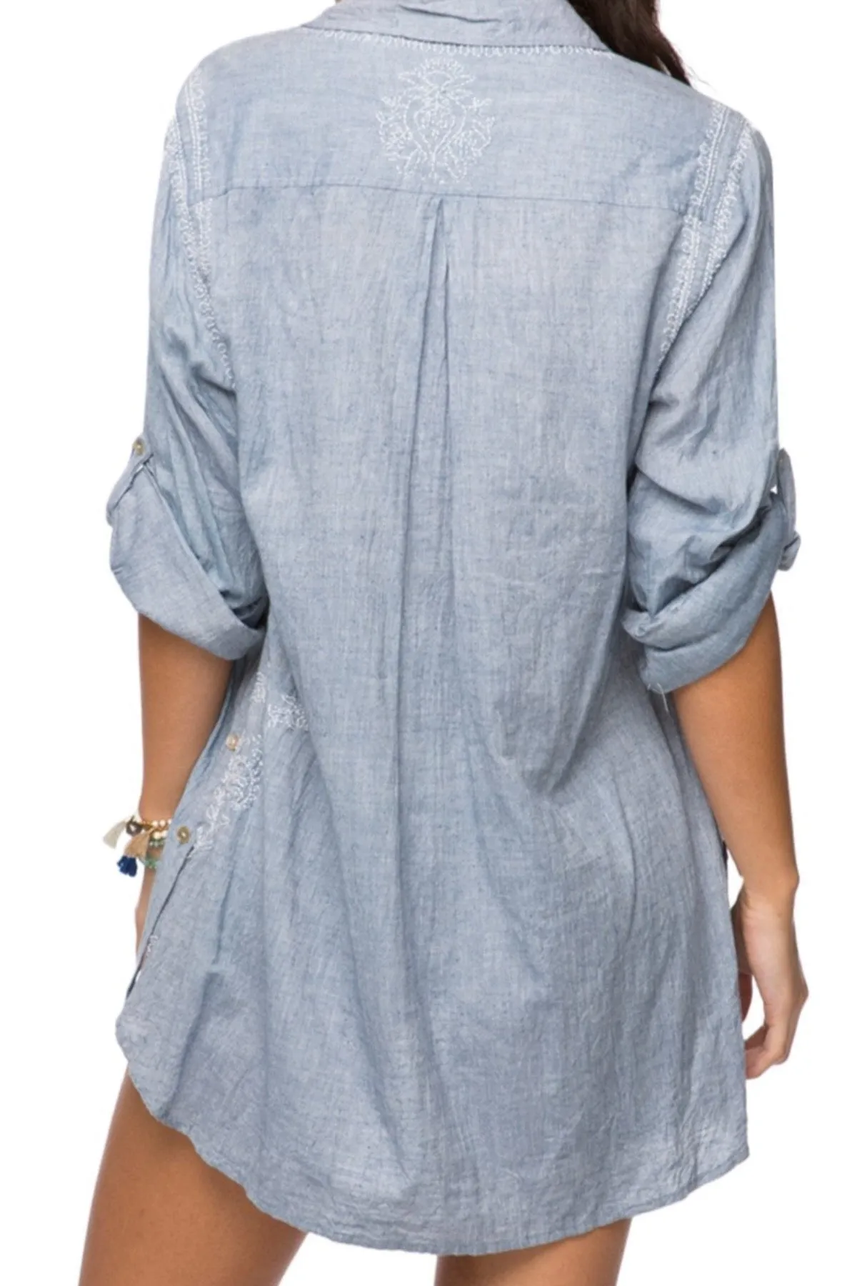Boyfriend Cotton Shirt in Chambray - Denim