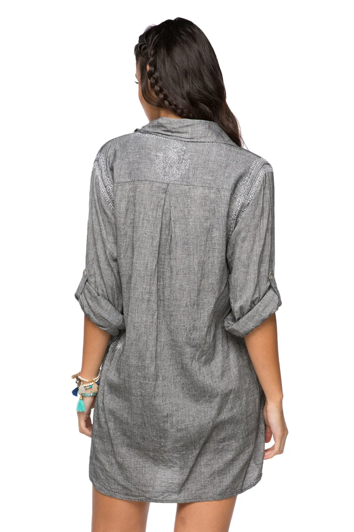 Boyfriend shirt in Chambray - Charcoal