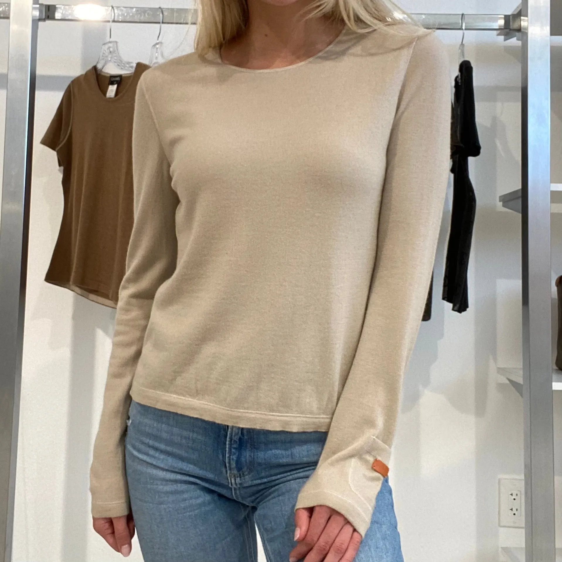 Chanel Beige Knit Sweater