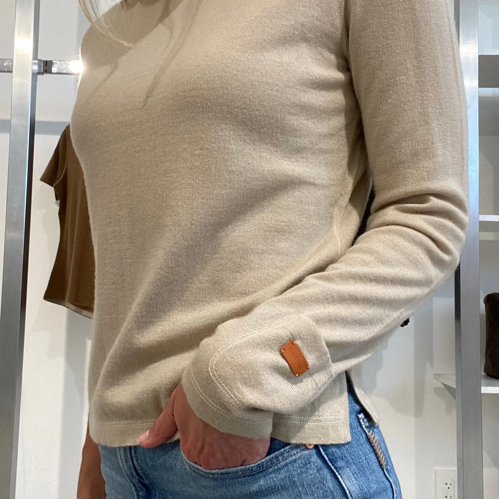 Chanel Beige Knit Sweater