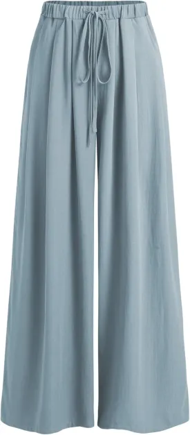 CIDER Palazzo Pants for Women Wide Leg Drawsting Elastic High Waisted Comfy Casual Flowy Pants with Pockets