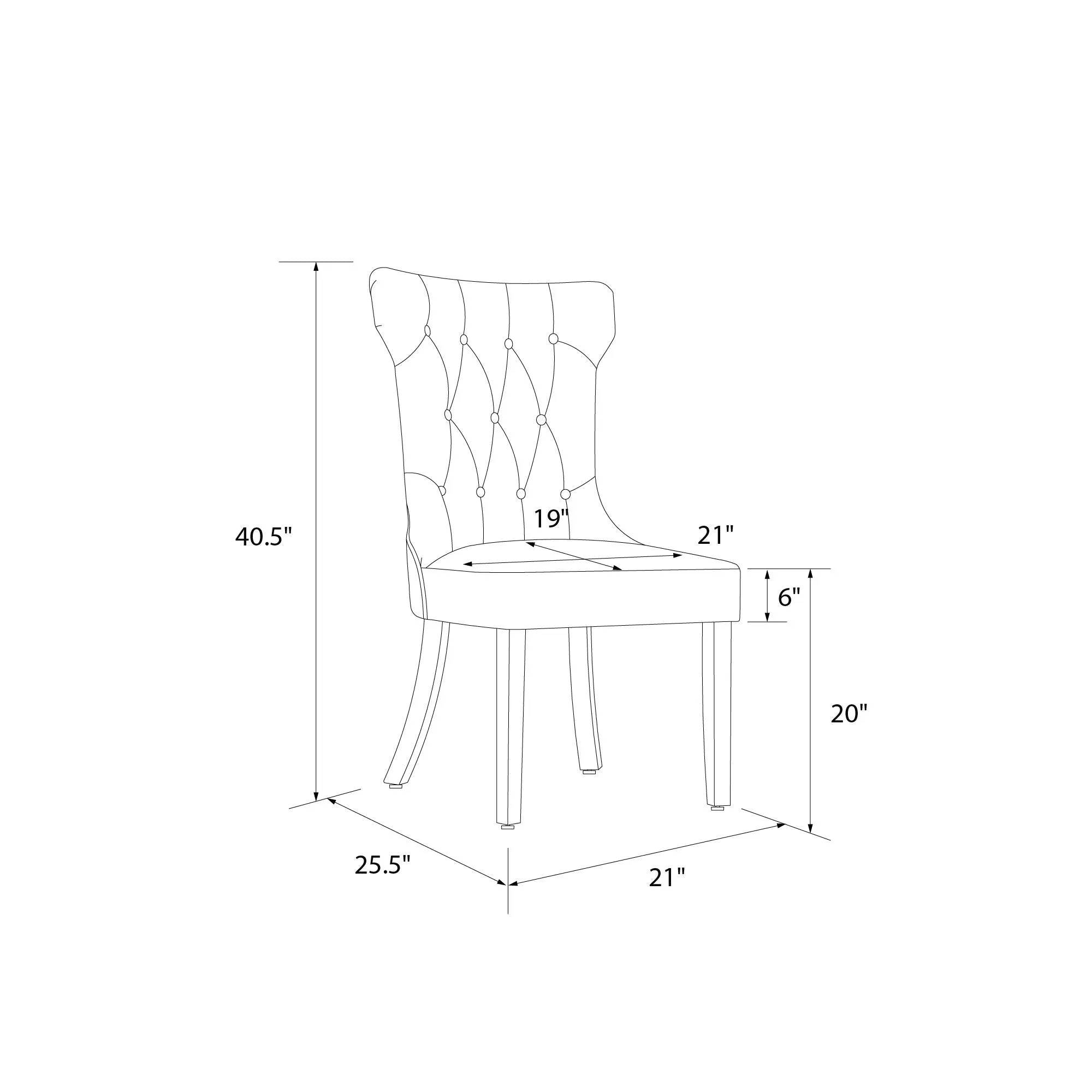 Clairborne Tufted Hourglass Dining Chair Set
