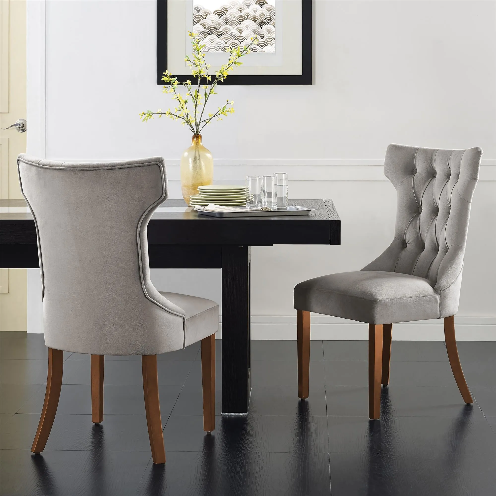 Clairborne Tufted Hourglass Dining Chair Set