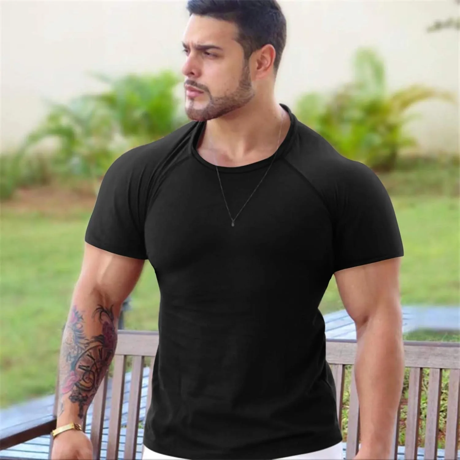 COOFANDY Men's 3 Pack Workout T Shirts Short Sleeve Gym Bodybuilding Muscle Shirt Base Layer Fitness Tee Tops