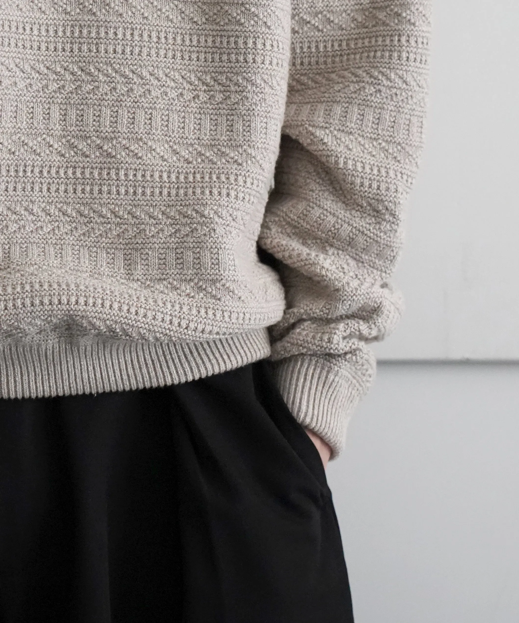 crepuscule Fair Isle Links Knit "BEIGE"