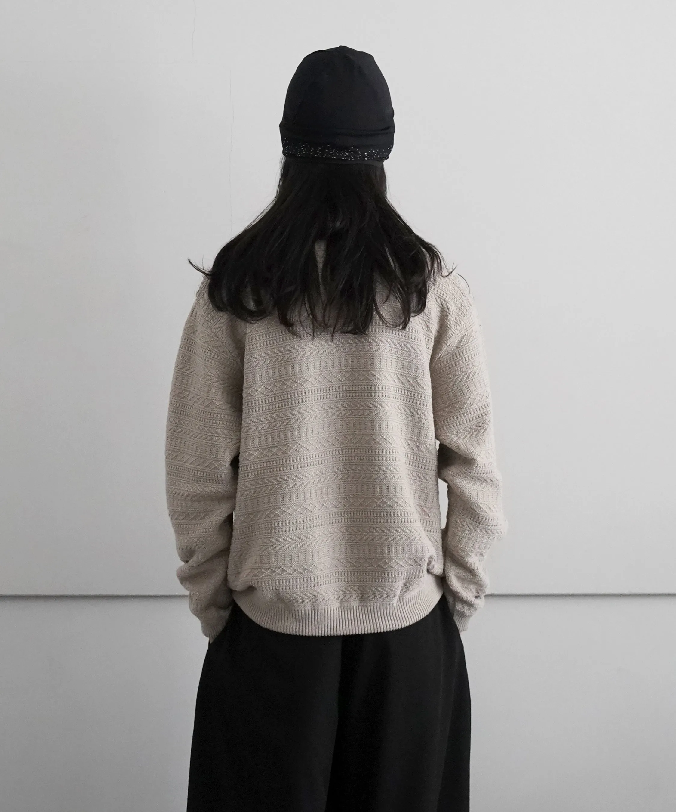 crepuscule Fair Isle Links Knit "BEIGE"