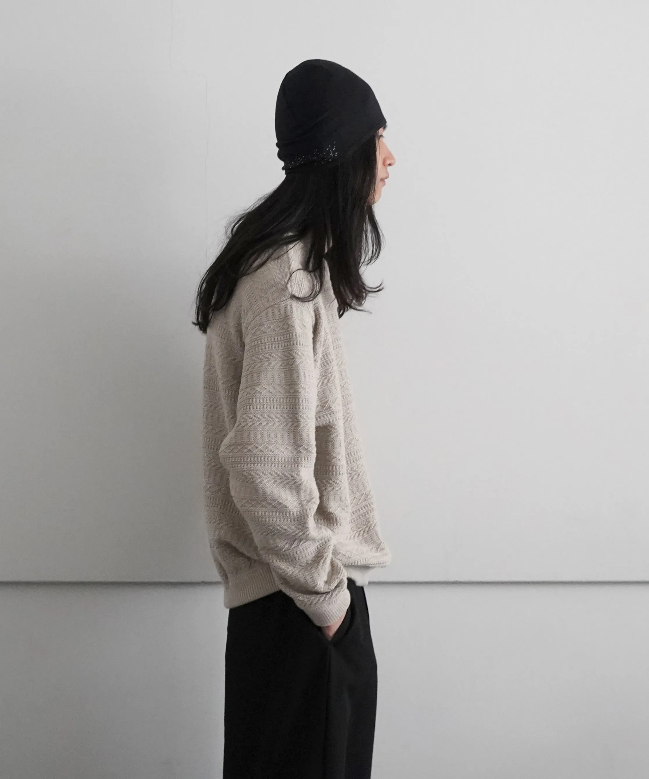 crepuscule Fair Isle Links Knit "BEIGE"