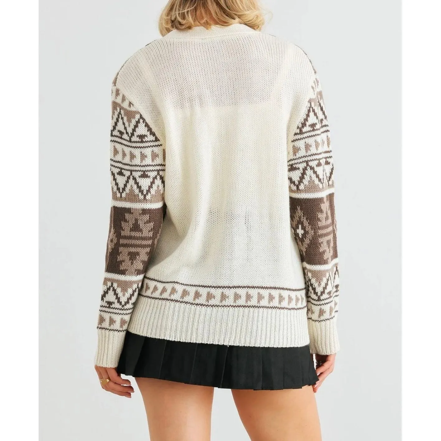 Fair Isle Button Up Cardigan