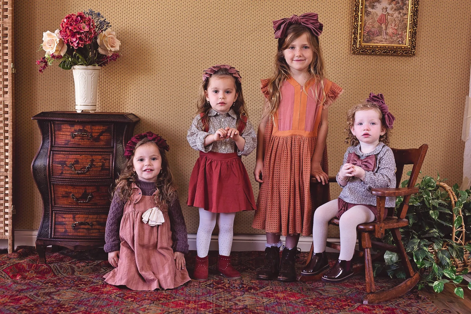Floppy Velvet Stripe Wrap - Rose