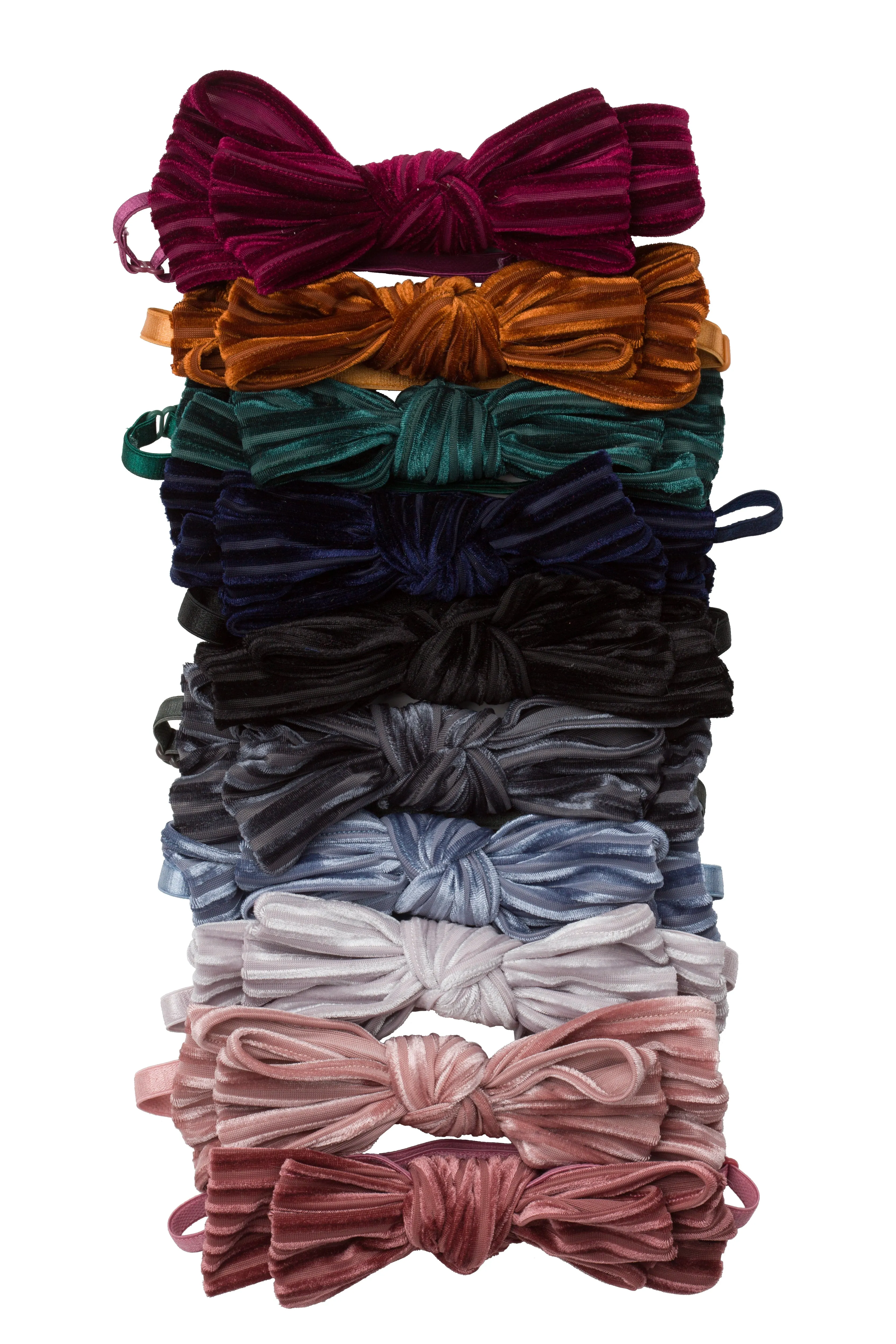 Floppy Velvet Stripe Wrap - Rose