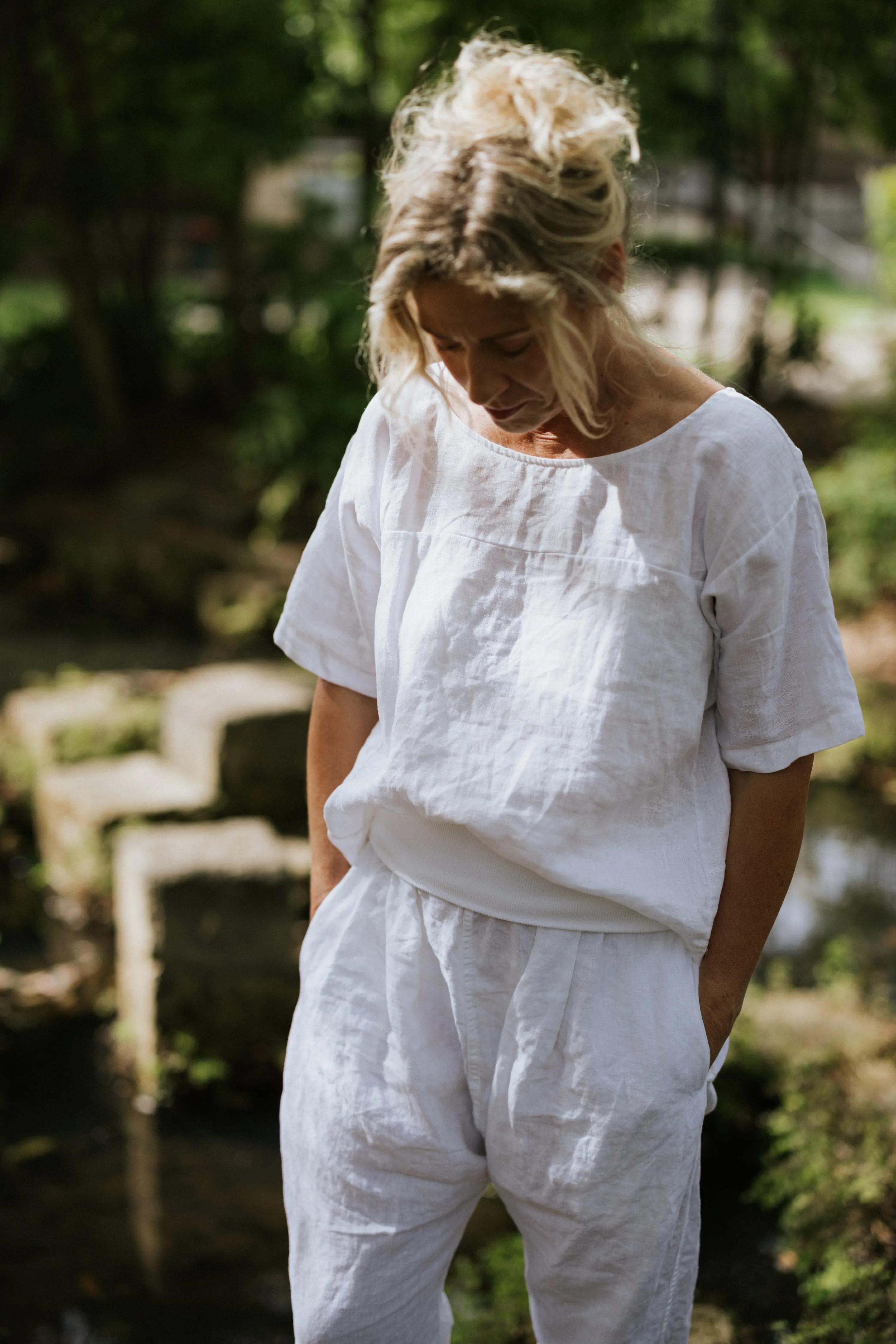 FRANKIE PANELLED LINEN T.SHIRT