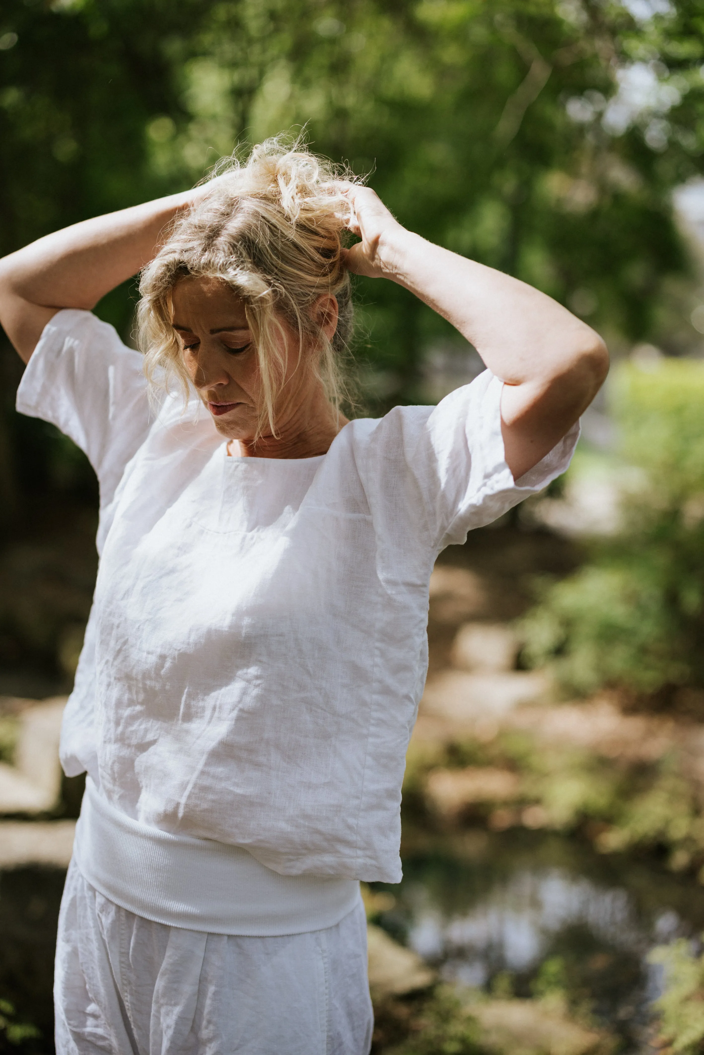 FRANKIE PANELLED LINEN T.SHIRT