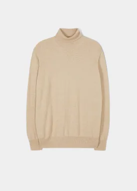 Glenure Men's Cashmere Linen Roll Neck Jumper - Regular Fit