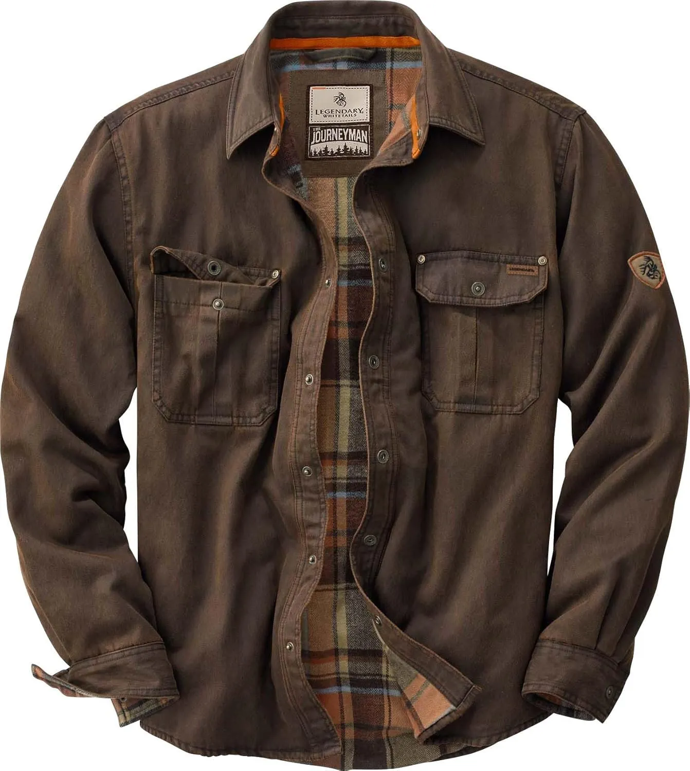 Legendary Whitetails Journeyman Shirt Jacket Flannel Lined Shacket for Men Water-Resistant Coat Rugged Fall Clothing