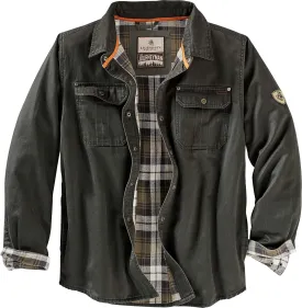 Legendary Whitetails Journeyman Shirt Jacket Flannel Lined Shacket for Men Water-Resistant Coat Rugged Fall Clothing