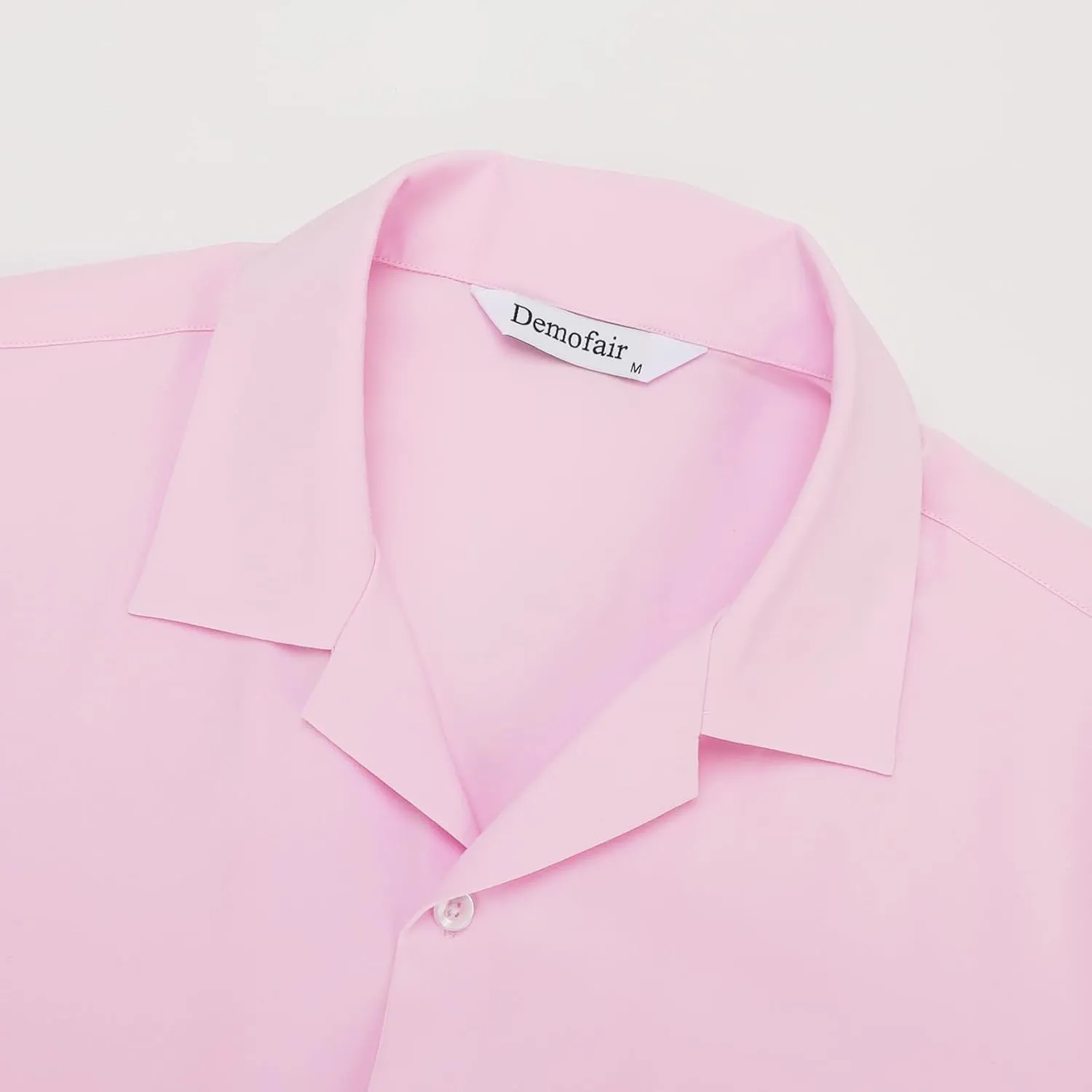 Men's Short Sleeve Button Down Shirt Cuban Collar Anti-Wrinkle Shirt Casual Summer Beach Shirt