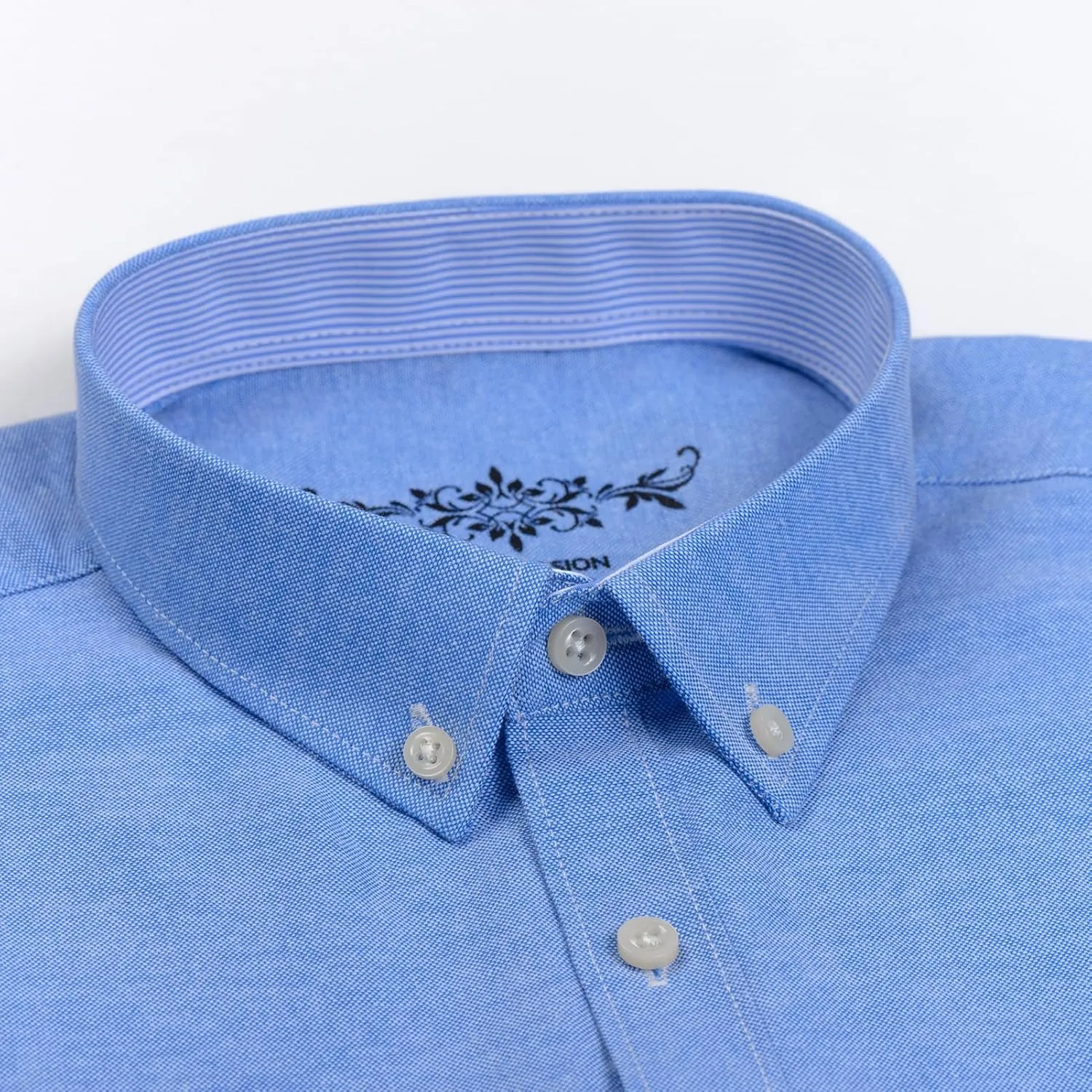 Men's Stylish Cotton Blend Casual Oxford Shirt, Breathable Long Sleeve Button Down Collar Work Shirt