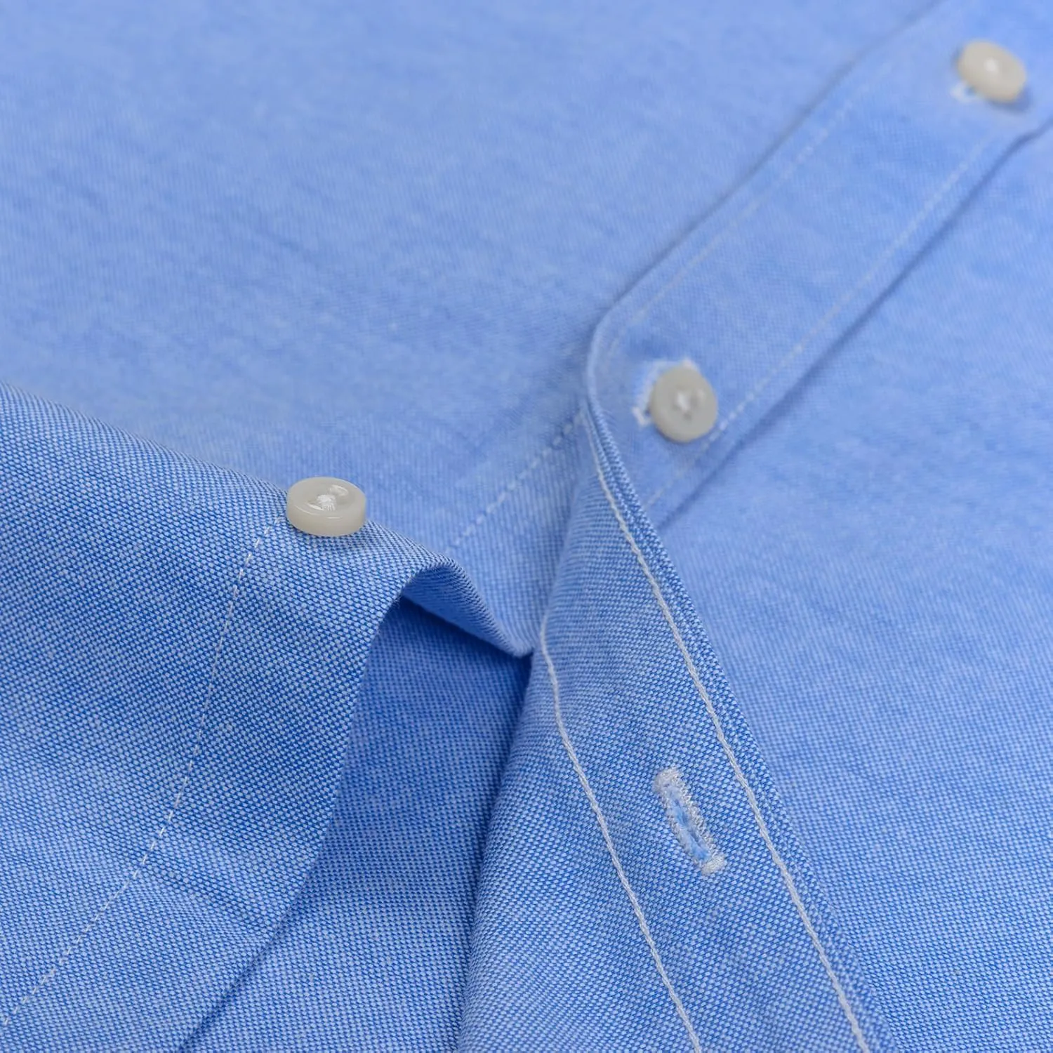Men's Stylish Cotton Blend Casual Oxford Shirt, Breathable Long Sleeve Button Down Collar Work Shirt