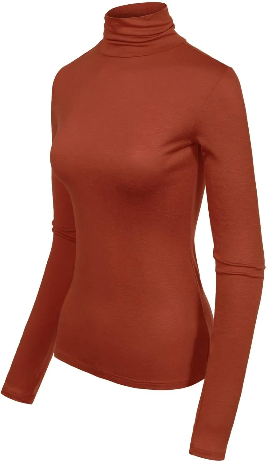 MixMatchy Women's Slim Lightweight Long Sleeve Pullover Turtleneck Mock Shirts Base Layer Undershirts Active Tops