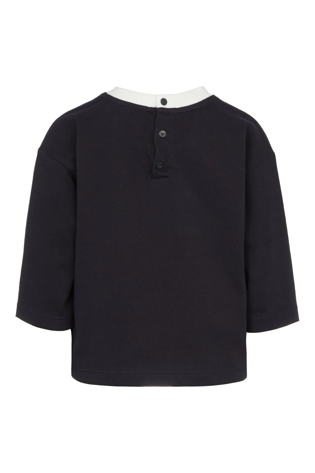 Navy Baby Long Sleeve Patch Ringer Tee