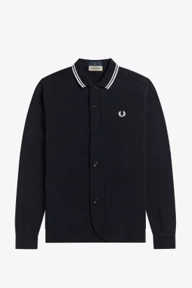 NAVY LONG SLEVE POLO SHIRT JACKET