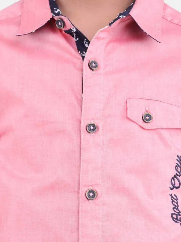 One Friday Pink Linen Shirt
