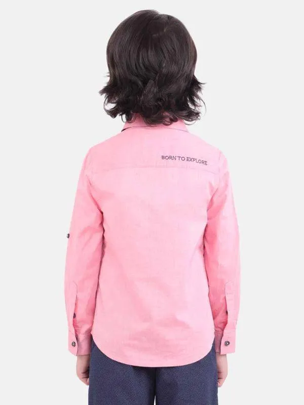 One Friday Pink Linen Shirt