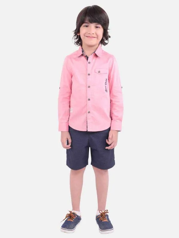 One Friday Pink Linen Shirt