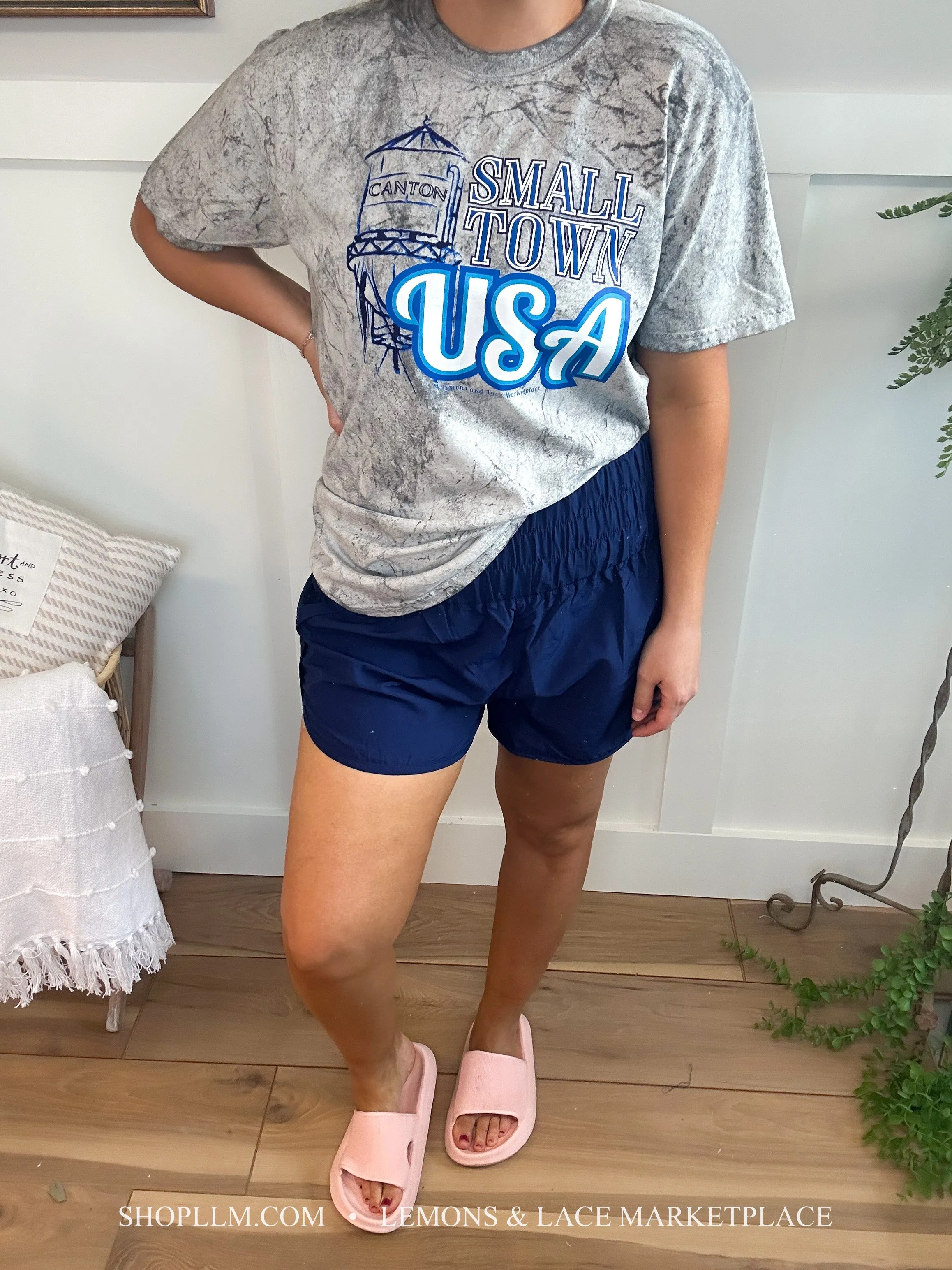 Pink Windbreaker Smocked Shorts