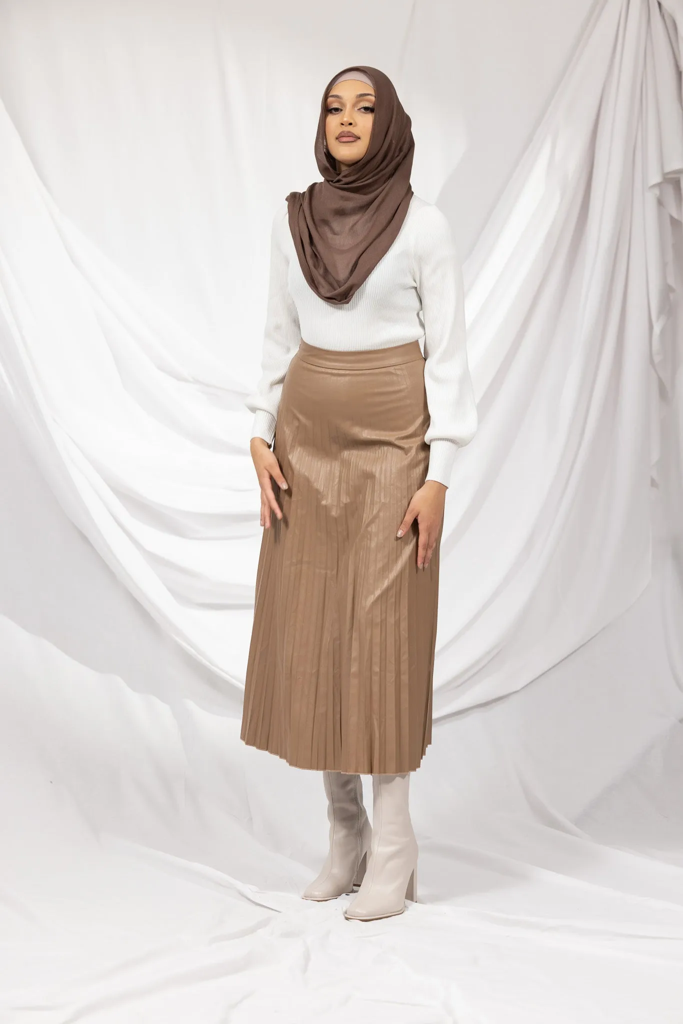 PU Pleated Skirt