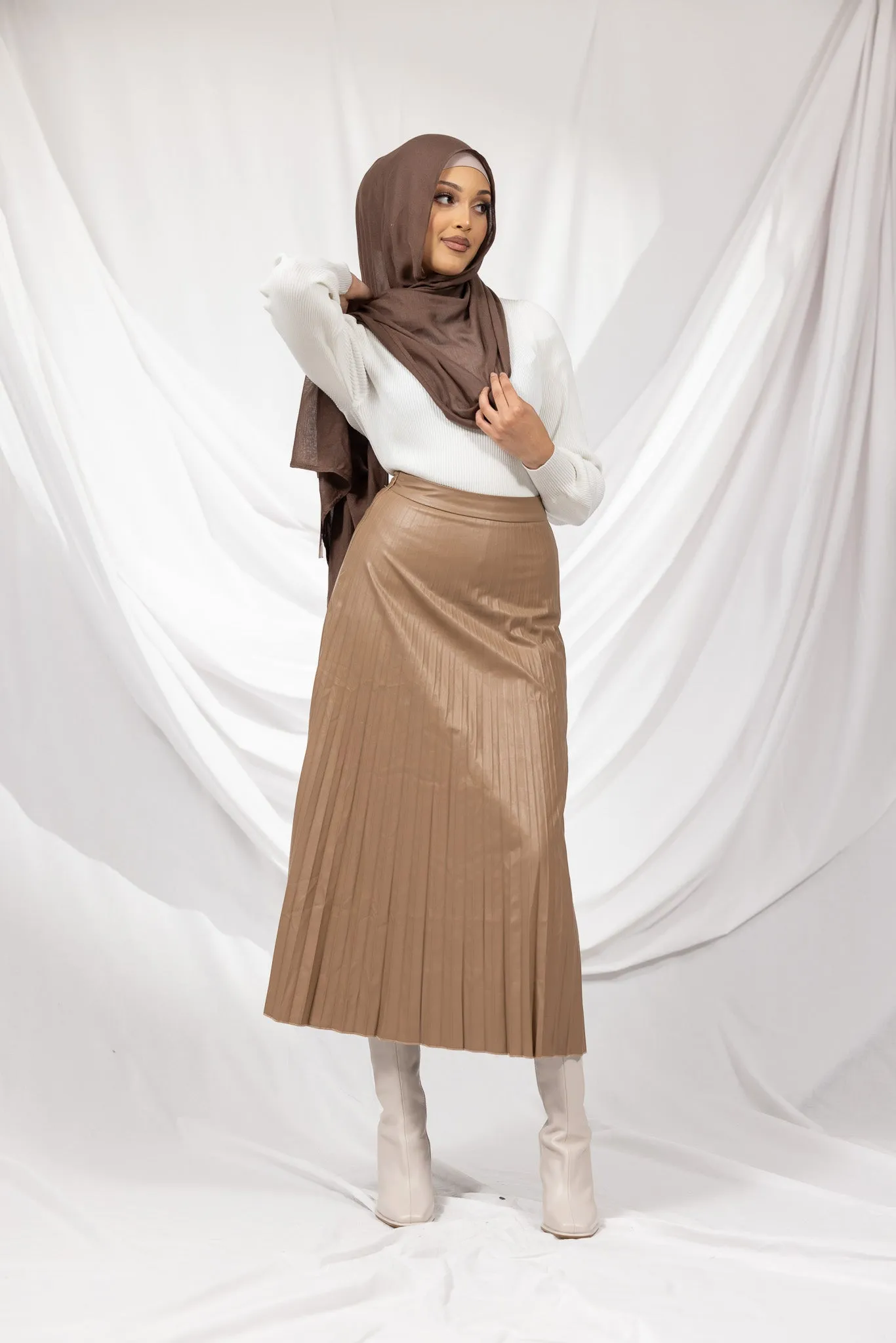 PU Pleated Skirt