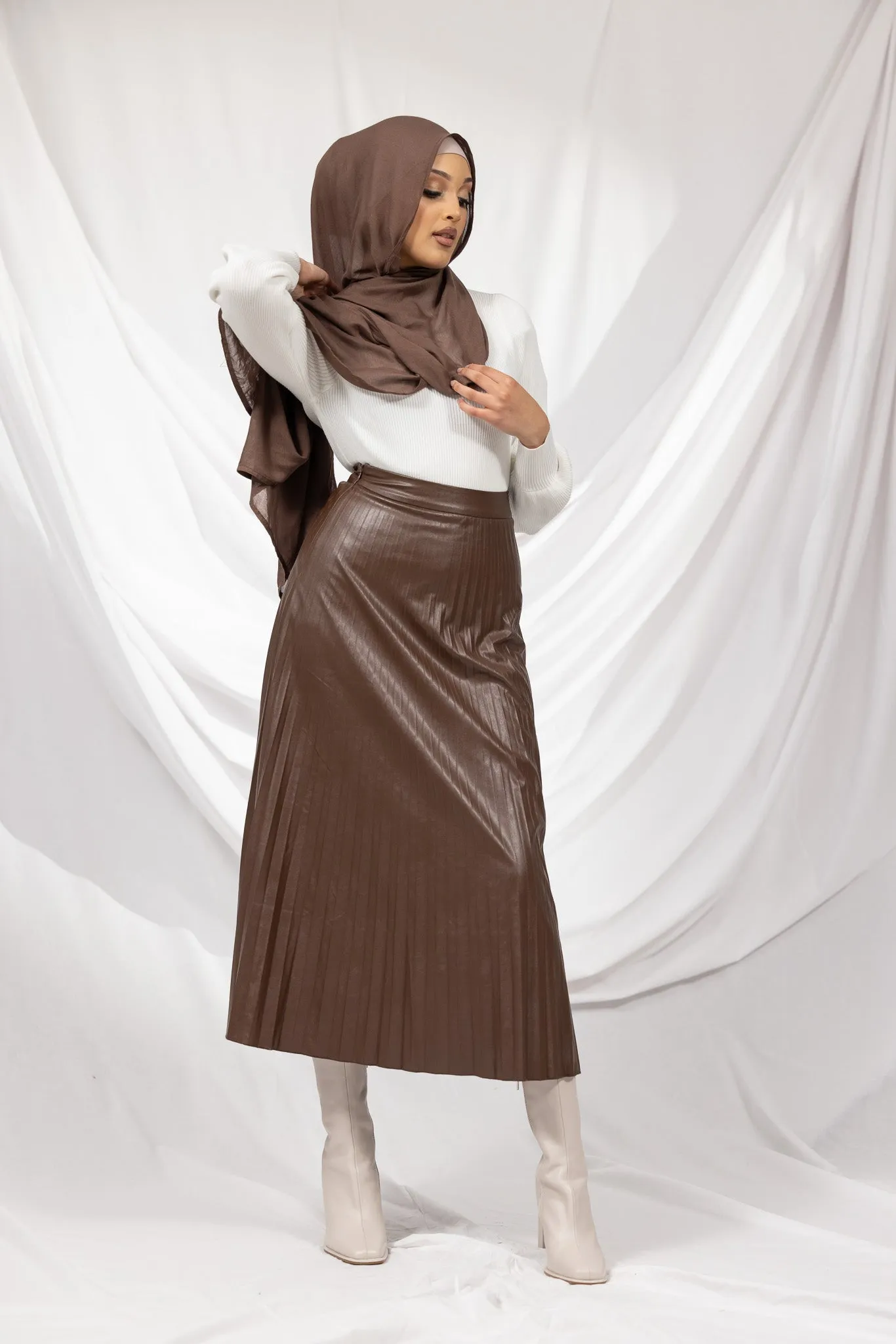 PU Pleated Skirt