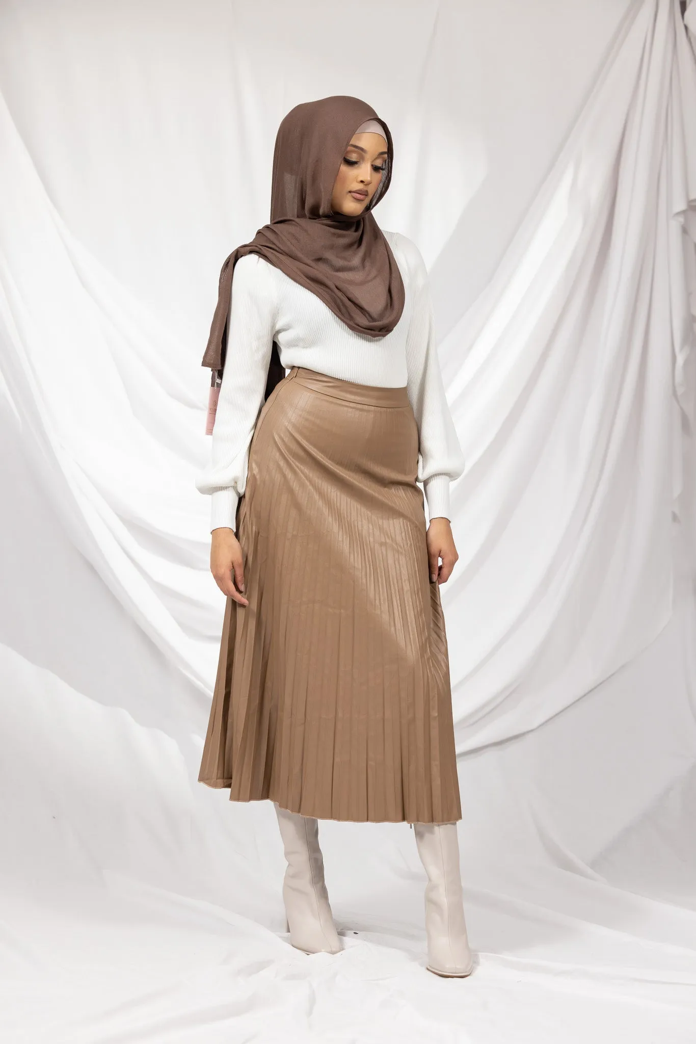 PU Pleated Skirt
