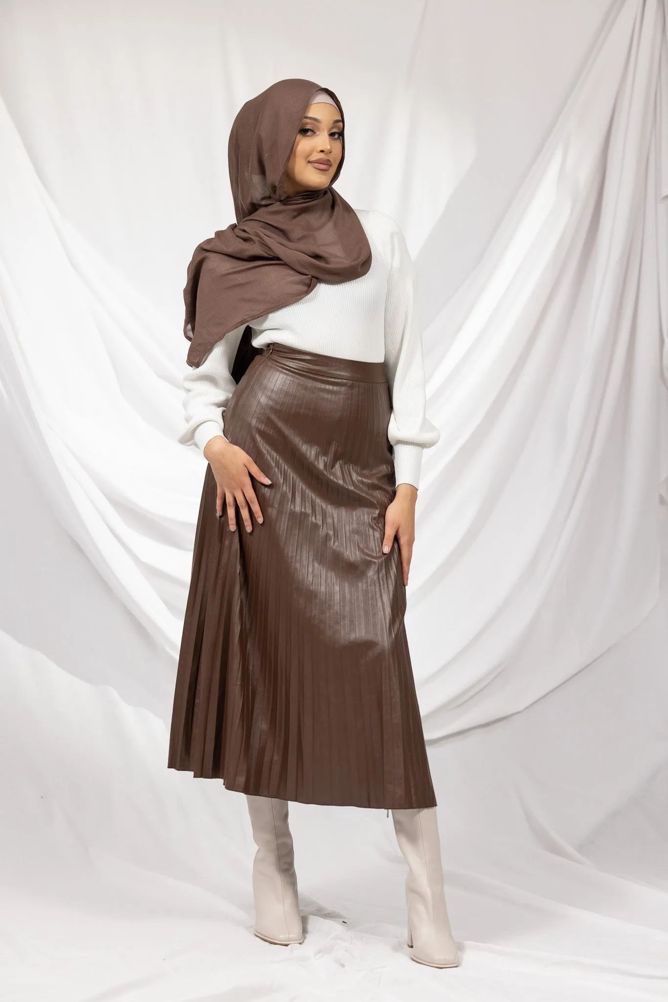 PU Pleated Skirt