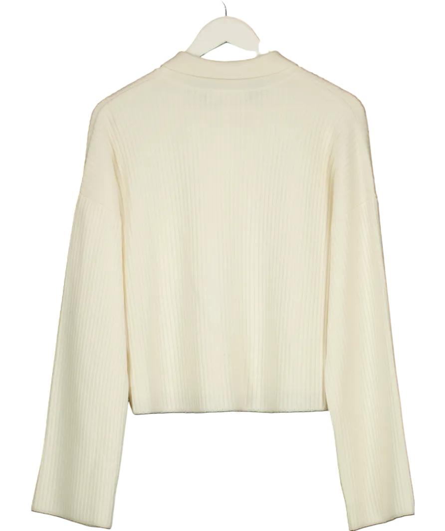 Sezane Cream Liya Merino Cardigan  Ecru UK XXL