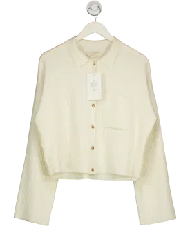 Sezane Cream Liya Merino Cardigan  Ecru UK XXL