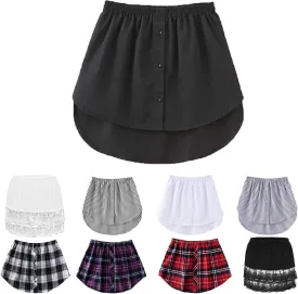 Shirt Extender for Women Layering,Adjustable Shirt Extenders Fake Top Lower Sweep Skirt for Layering