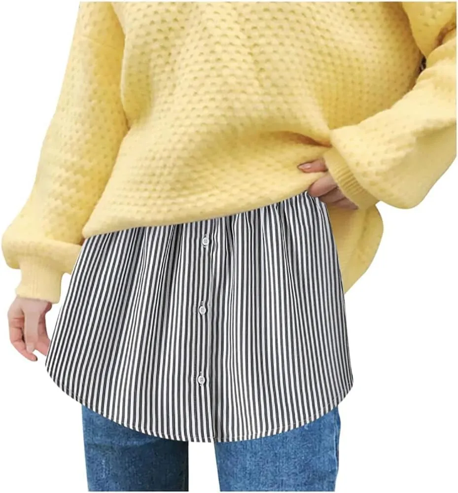Shirt Extender for Women Layering,Adjustable Shirt Extenders Fake Top Lower Sweep Skirt for Layering