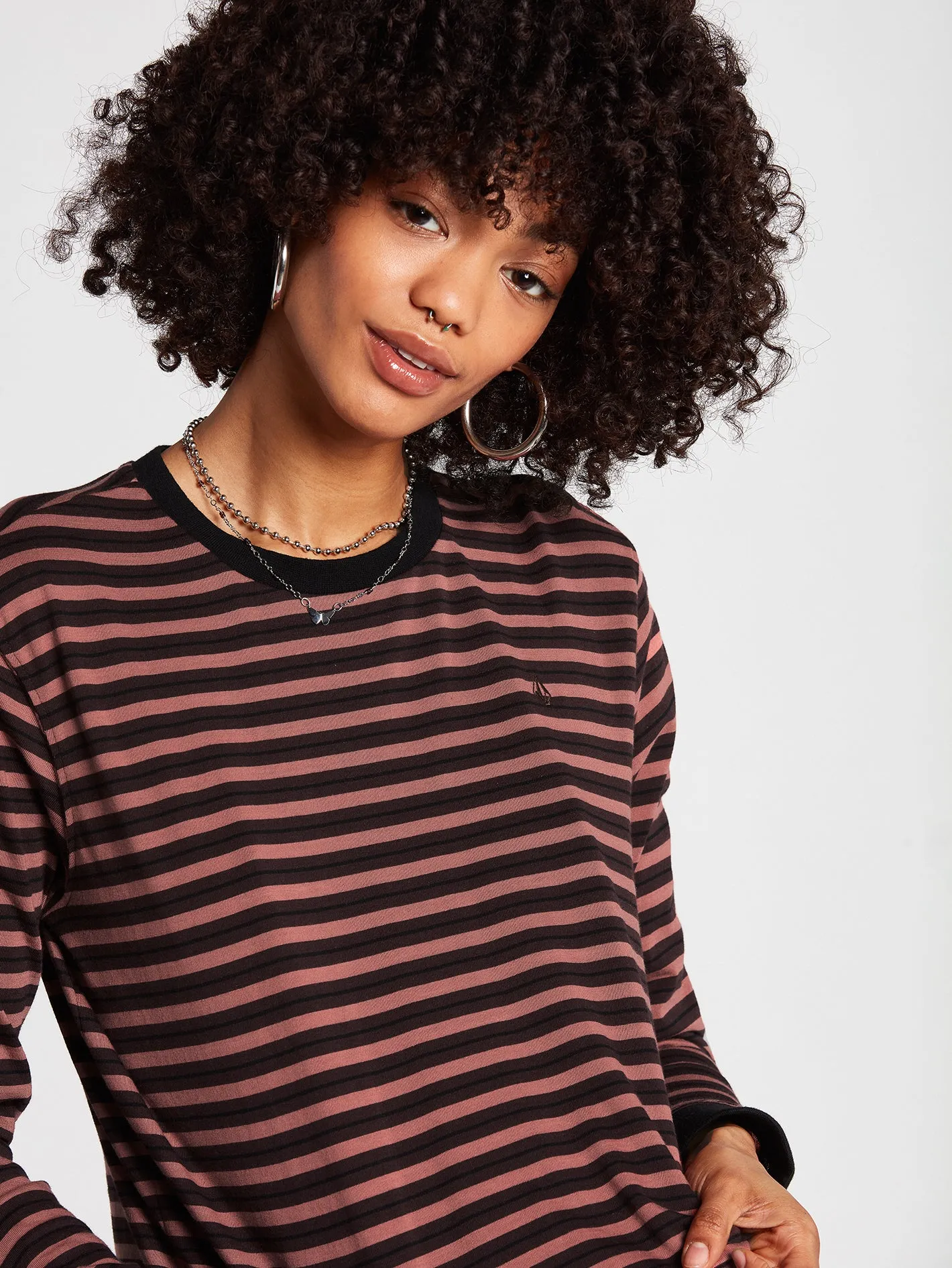 Stacking Up Long Sleeve Tee - Bark Brown