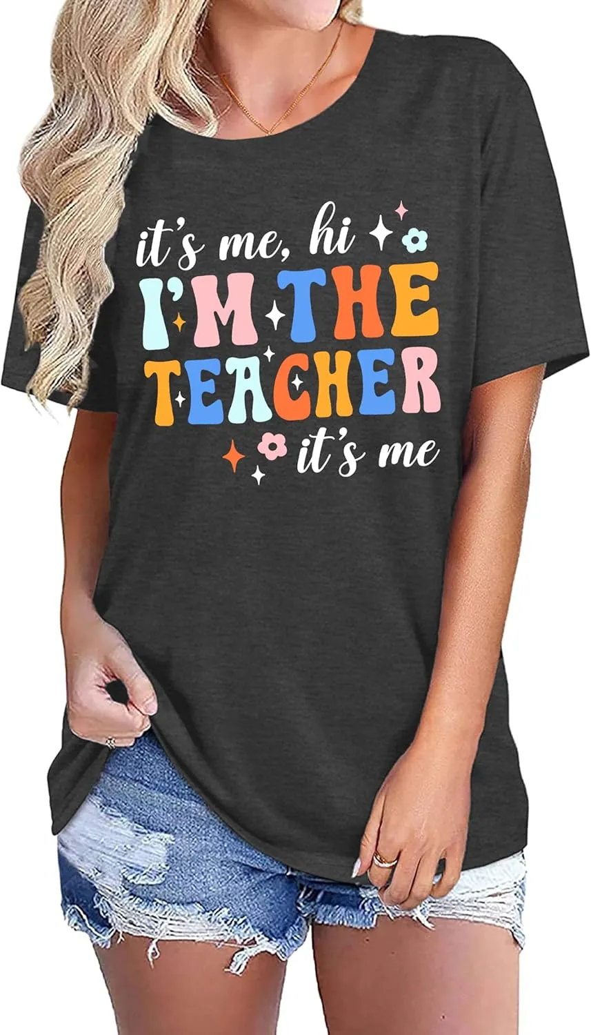 Teacher T-Shirt Women's Short Sleeve Life Shirt - Teacher's Day Gift, Back to School Tee Top