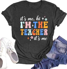 Teacher T-Shirt Women's Short Sleeve Life Shirt - Teacher's Day Gift, Back to School Tee Top