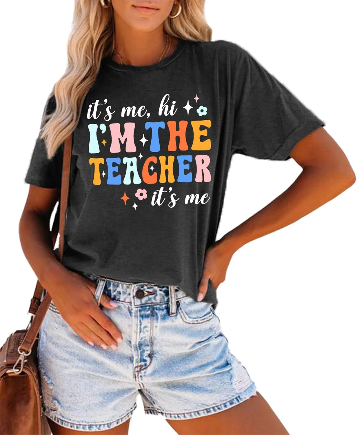 Teacher T-Shirt Women's Short Sleeve Life Shirt - Teacher's Day Gift, Back to School Tee Top