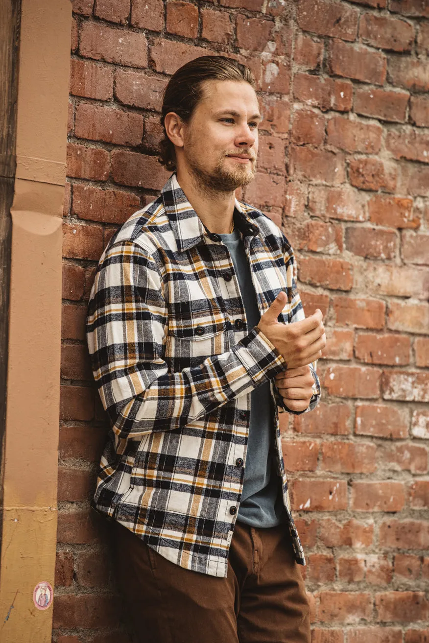 The Anvil Heavy Plaid Brushed - White Navy