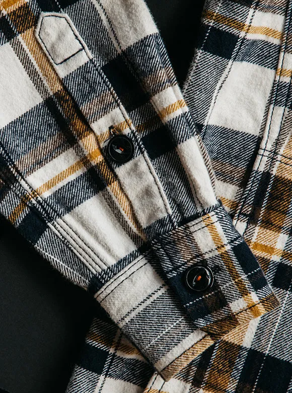 The Anvil Heavy Plaid Brushed - White Navy
