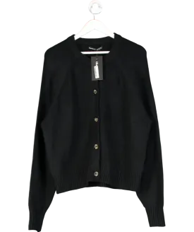Threadbare Black Boo Crew Neck Cardigan UK 16